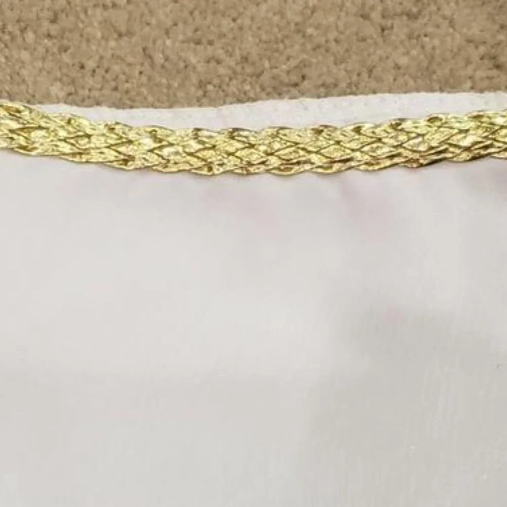 Girls SZ 2 White TOP w/ Gold Braided Neckline Sleeveless / NEW - Picture 10 of 10